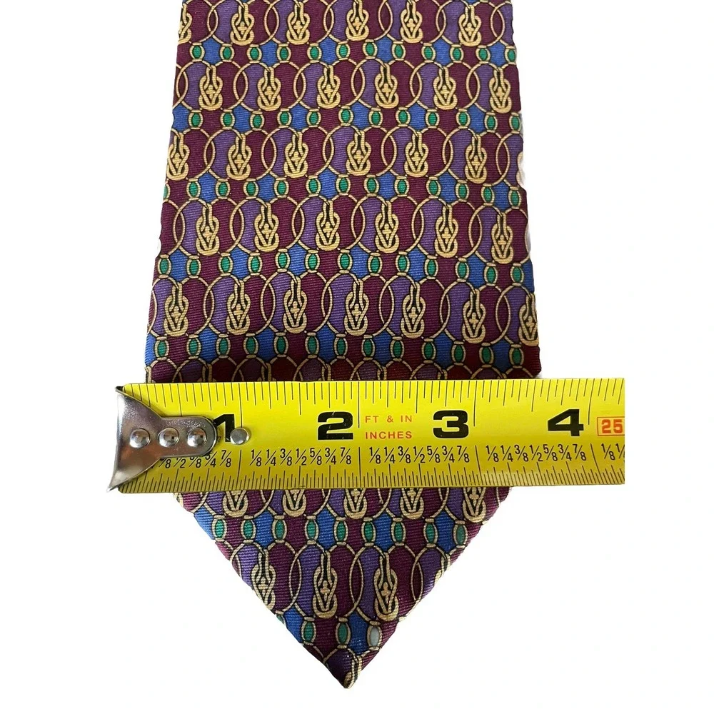 Christian Dior Monsieur 100% Silk Tie Geometric Print 3.75